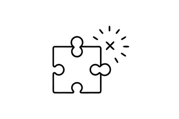 Fototapeta premium puzzle piece icon symbolizing problem solving and integration