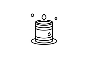 single oil barrel icon with small details for energy sector
