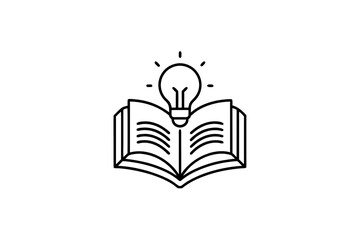 open book with light bulb symbol for knowledge and ideas