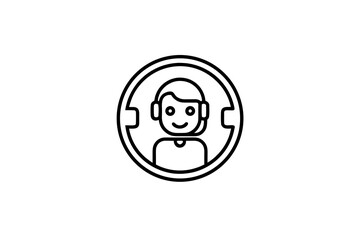 person outline icon human profile avatar user identity symbol
