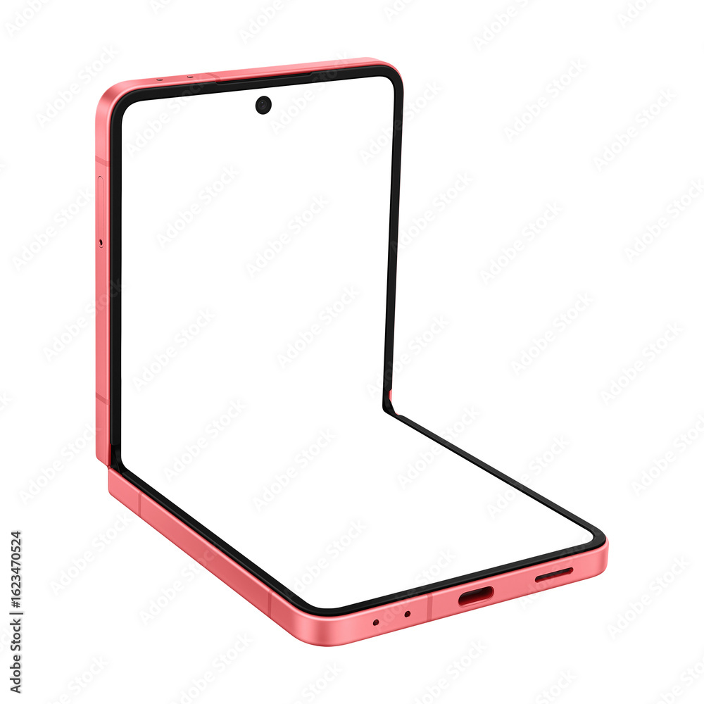 Wall mural similar to android device coralred smartphone mockup template without background and with white scre