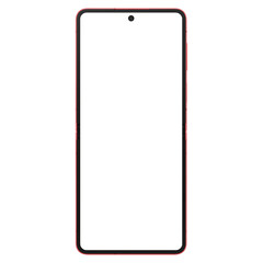Similar to android device coralred smartphone mockup template without background and with white screen 