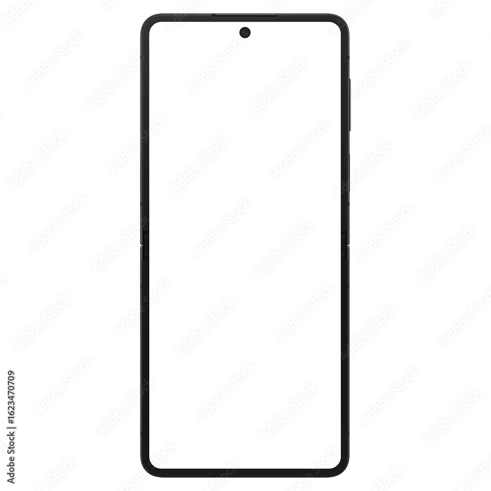 Wall mural similar to android device jetblack smartphone mockup template without background and with white scre