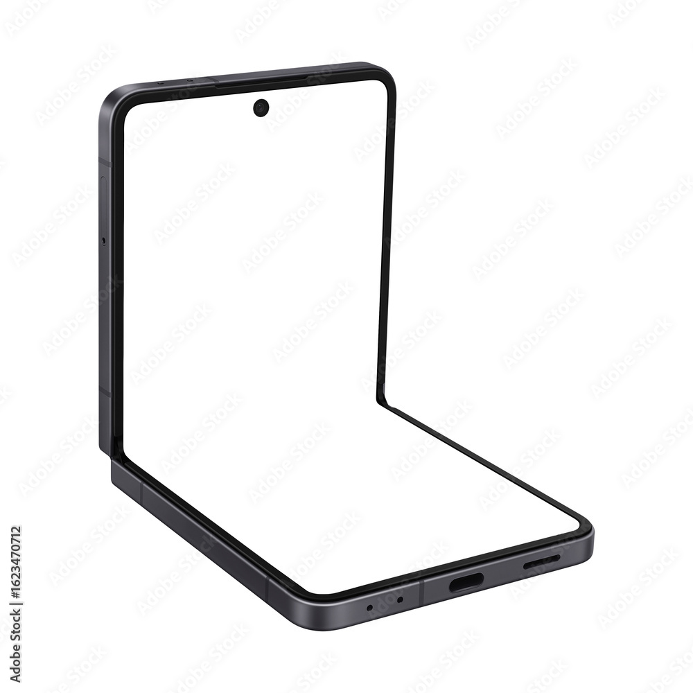 Wall mural similar to android device jetblack smartphone mockup template without background and with white scre
