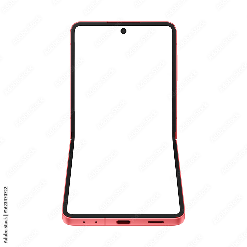 Wall mural similar to android device coralred smartphone mockup template without background and with white scre