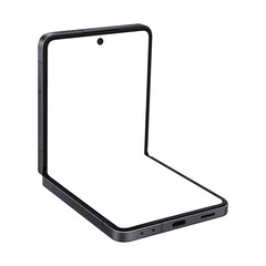 Similar to android device jetblack smartphone mockup template without background and with white screen 