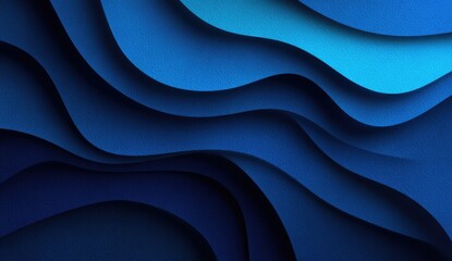 Abstract wavy layered shapes in shades of blue