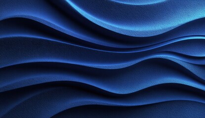 Obraz premium Deep blue, textured, wavy surface