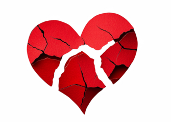 Heartbreak concept art representing loss and emotional pain, a broken heart