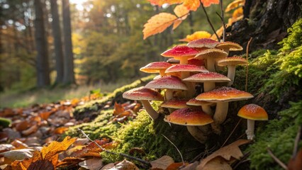 mushroom in autumn forest