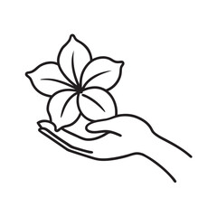 Hibiscus Flower Hand Silhouette Artwork
