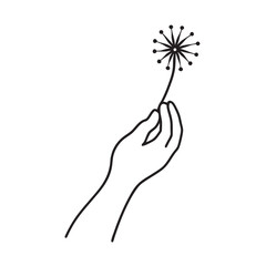 Dandelion In Hand Silhouette Artwork