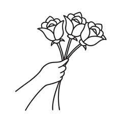 Elegant Hand With Rose Silhouette