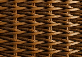 Close up of a tightly woven wicker pattern creating a warm and inviting textured background for various design applications