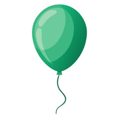 Green balloon with string vector graphic © Anika