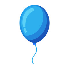 Simple blue balloon with string graphic design