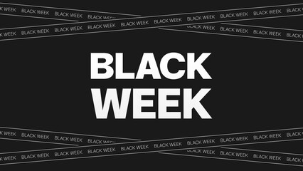 Black Week Banner &ndash; White Outline Stripes on Dark Background