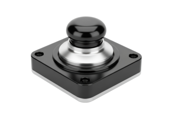 Black Industrial Joystick Knob on Mounting Base
