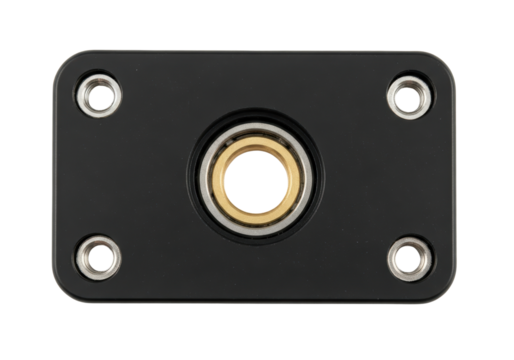 Black Rectangular Flange Bearing Block with Brass Centre
