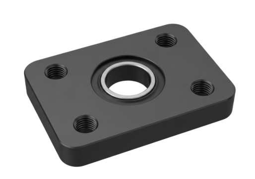 Rectangular Flange Bearing Mount Plate with Threaded Holes
