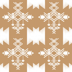 embroidery retro vintage ikat ethnic aztec tribal ancient pattern seamless background for carpet or curtain, fashion fabric and textile, 2d illustration