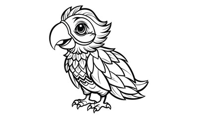 Obraz premium Parrot t shirt design silhouette and vector line art Exotic Parrot Graphic for Eco-Friendly and Casual Wear