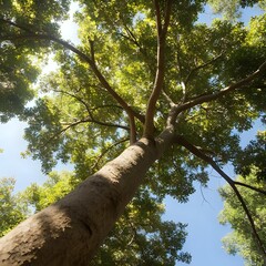 Fototapeta premium Low angle view from directly underneath the Tree of Life
