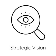 Strategic Vision, Business Insight, Long-Term Planning, Eye Vision Icon, Future Goals Vector
