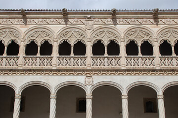 Fototapeta premium gallery (cloister ?) at the san gregorio college in valladolid in spain 