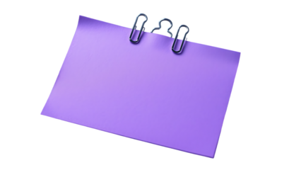 Blank purple note paper with clip