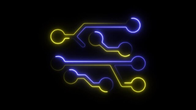 Digital Data Flow on Circuit Board &ndash; Technology Animation
