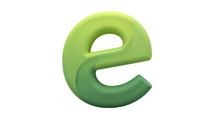 Isolated Letter E Green