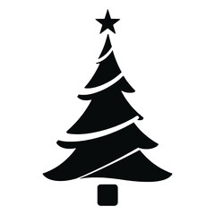 Aesthetic Christmas Tree Line Art Vector