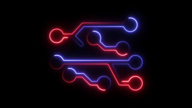 Digital Data Flow on Circuit Board &ndash; Technology Animation