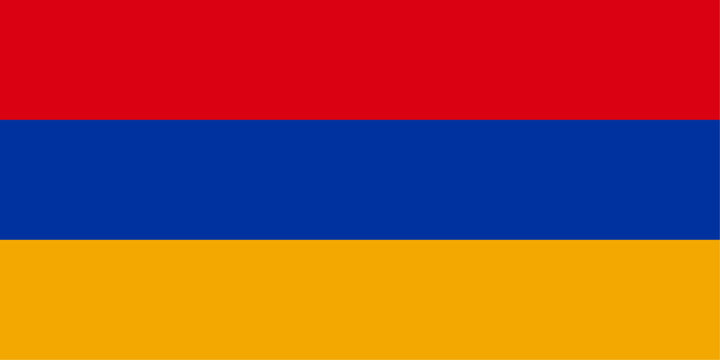 Armenia flag state symbol isolated on background national banner. Greeting card National Independence Day of the Republic of Armenia. Illustration banner with realistic state flag.