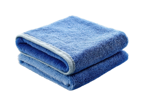 Towels stacked neatly in clean kitchen environment soft textiles bright light isolated on transparent background, png