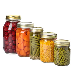Mason Jars Preserving Food Vibrant Colors Home Canning Isolated On Transparent Background