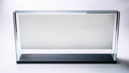 poster mockup on backlight glass holder on white background isolated illuminated acrylic affiche mockup