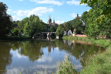Saale, Dom und Schloss in Merseburg