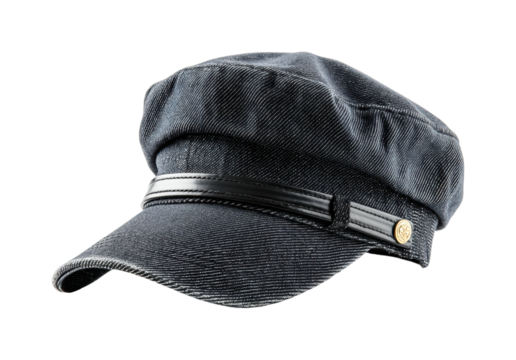 Fashionable denim cap urban product casual style isolated on transparent background, png