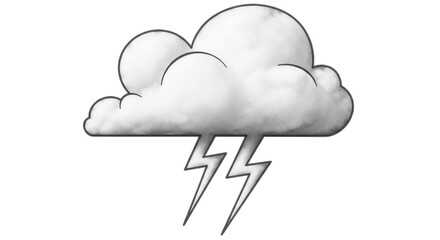 Isolated Cloud with Lightning Bolts