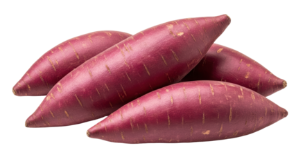 Isolated Pile of Purple Sweet Potatoes