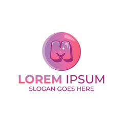 M Bubble Letter Logo