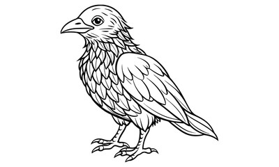 Crow t shirt design silhouette and vector line art Dark Crow Graphic for Casual, Gothic, and Urban Wear