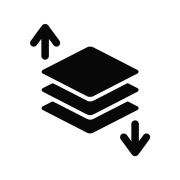 Stack of layers with up and down arrows silhouette