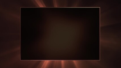 Light beams radiating from frame, dark presentation background, perfect loop, looping template with copy space