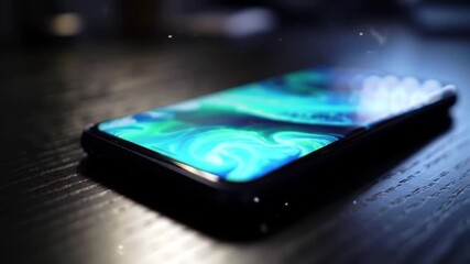 Black cellphone with a credit card on a computer keyboard - Powered by Adobe