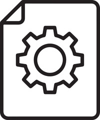 Document with gear icon representing settings or technical information