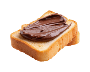 Delicious chocolate spread on toast kitchen food
