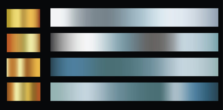Set of abstract banners.  Realistic silver, gradient mesh. High resolution. Only commercial use. 
